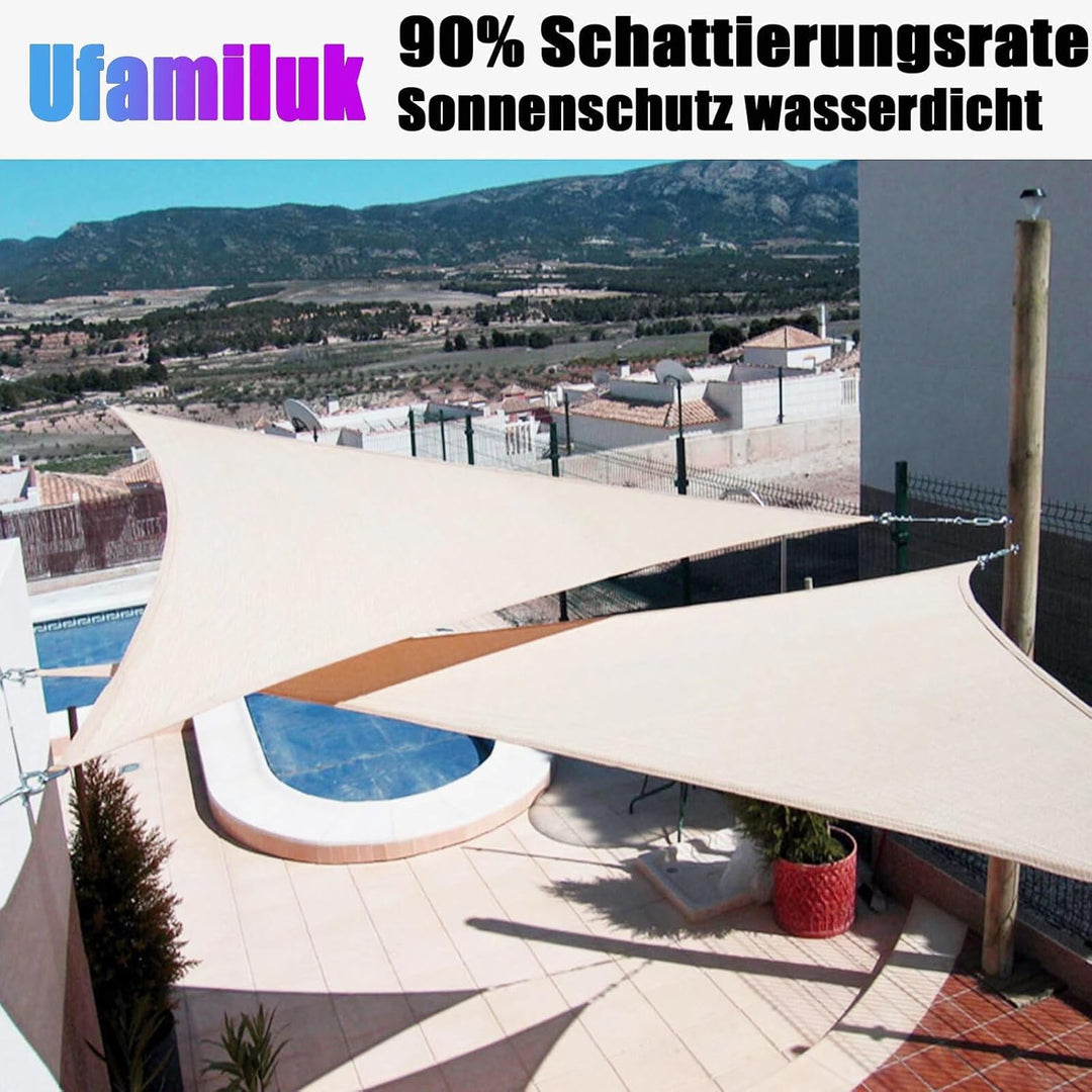 sonnensegel wasserdicht rechteckig 2x2.5m sonnensegel Balkon Regenschutz 95% UV Schutz Windschutz Üb