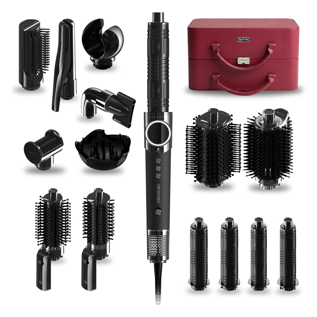 Cecotec Multifunktionaler Luft-Haarstyler mit 14 Zubehörteilen AirGlisse 14in1 Platinum. 110.000 U/m