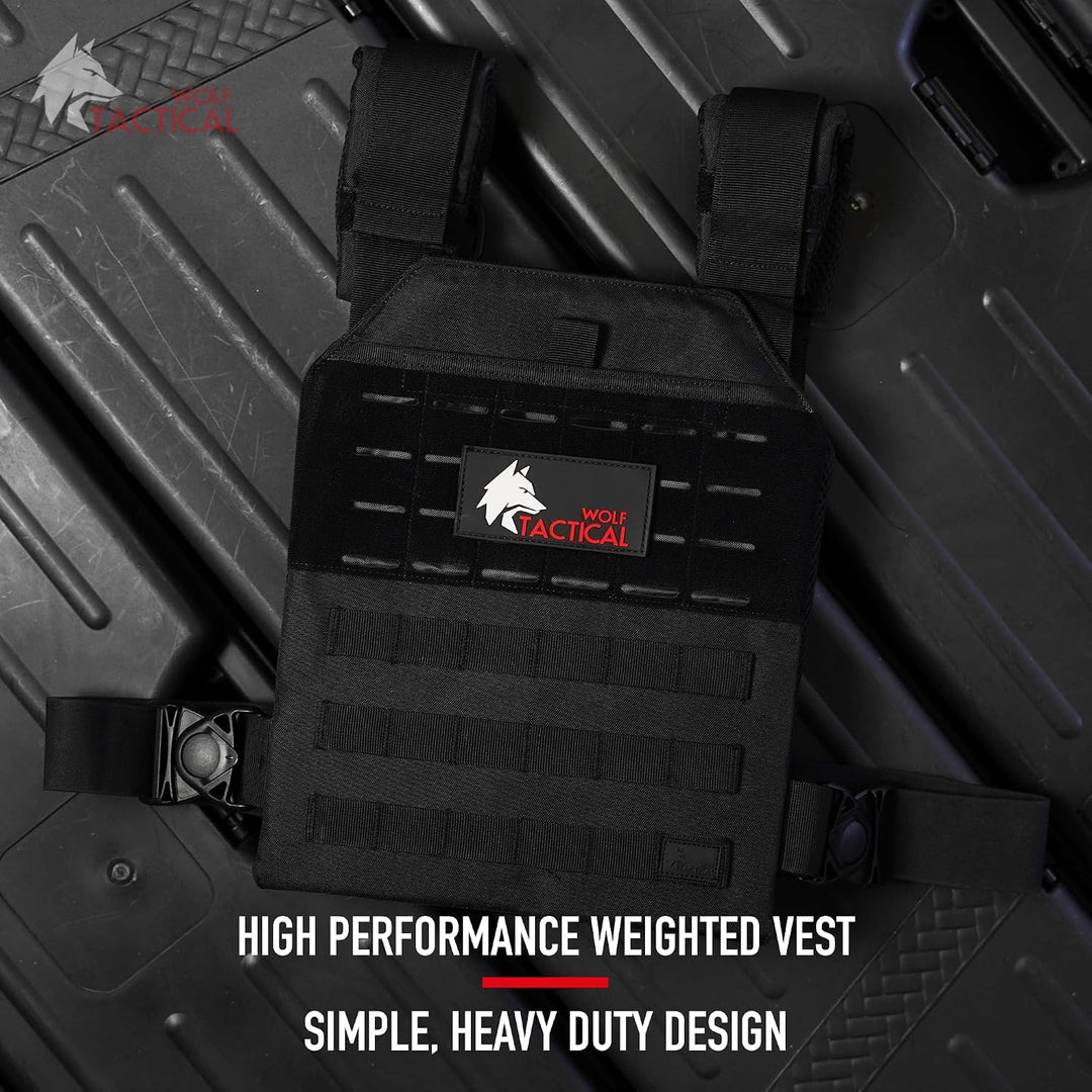 WOLF TACTICAL Einfache Gewichtsweste Schwarz, Schwarz