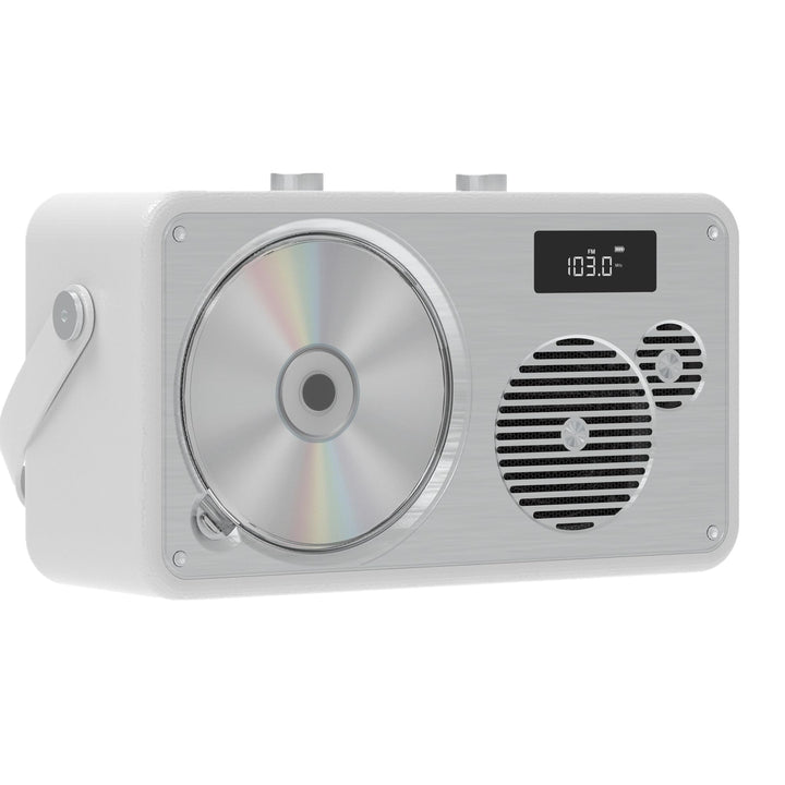 CD Player Tragbar mit Bluetooth, UKW Radio, 2000mAh wiederaufladbare Akku, MP3-Wiedergabe/USB/AUX-Ei