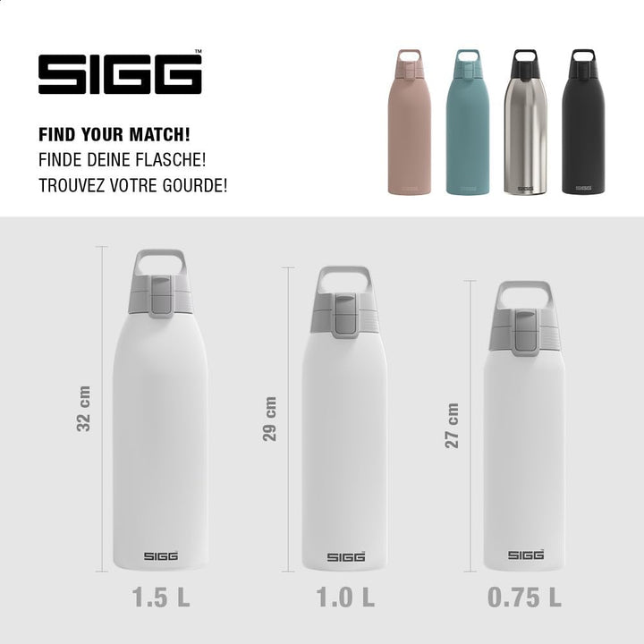 SIGG - Isolierte Trinkflasche - Thermosflasche Shield Therm One White - kohlensäurehaltige Getränke