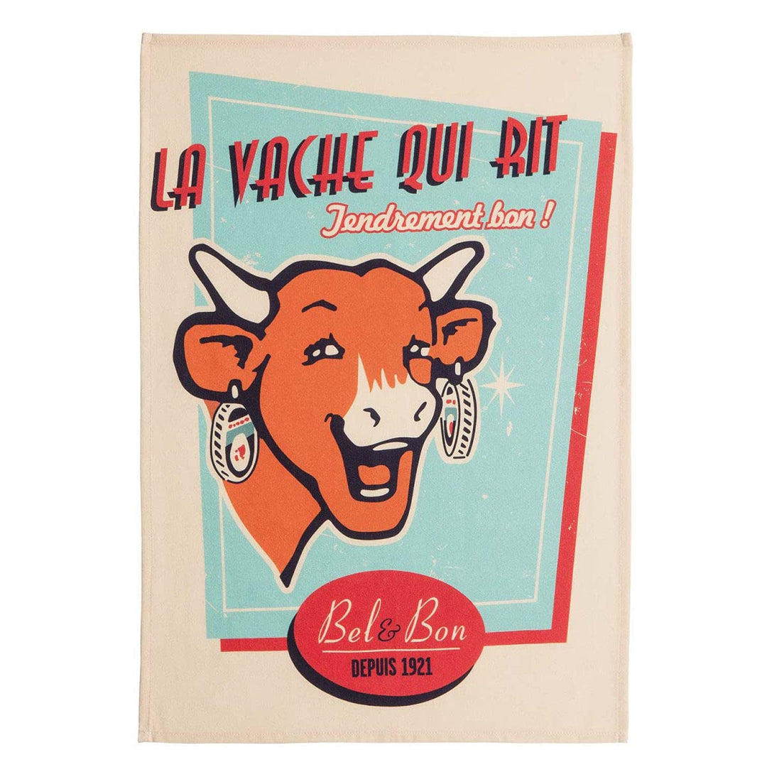 La Cow qui Laughing Retro Geschirrtuch - Vanille Beige, Beige