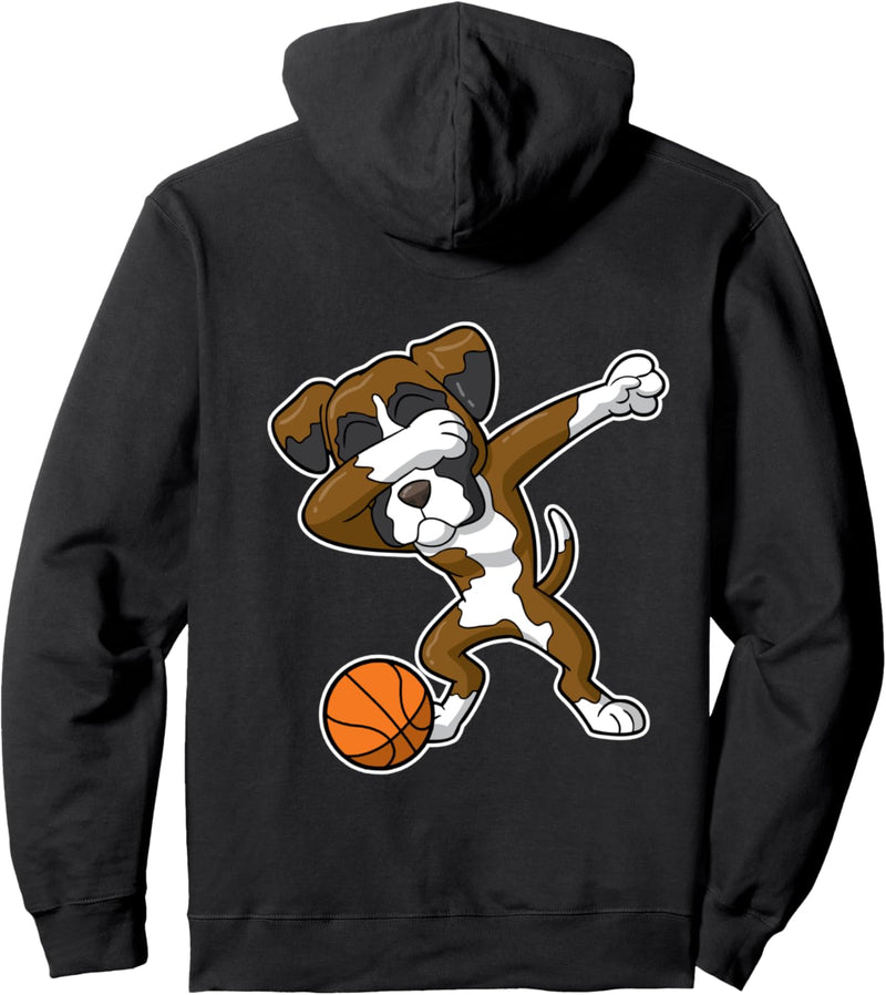 Basketball Dabbing Boxer Dog Dab Dance Sports Humor Pullover Hoodie