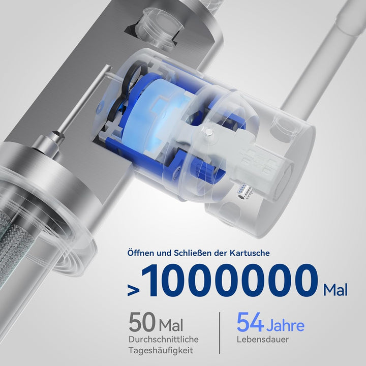 CECIPA Niederdruck Armatur Küche, 360° Drehbare Küchenarmatur Niederdruck, Wasserhahn mit 3xG3/8 Ans