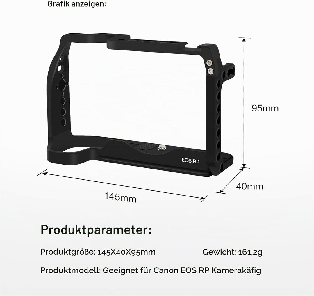 EOS RP Kamerakäfig, EOS RP Käfig für Canon EOS RP Kameratasche Camera Rig Cold Shoe