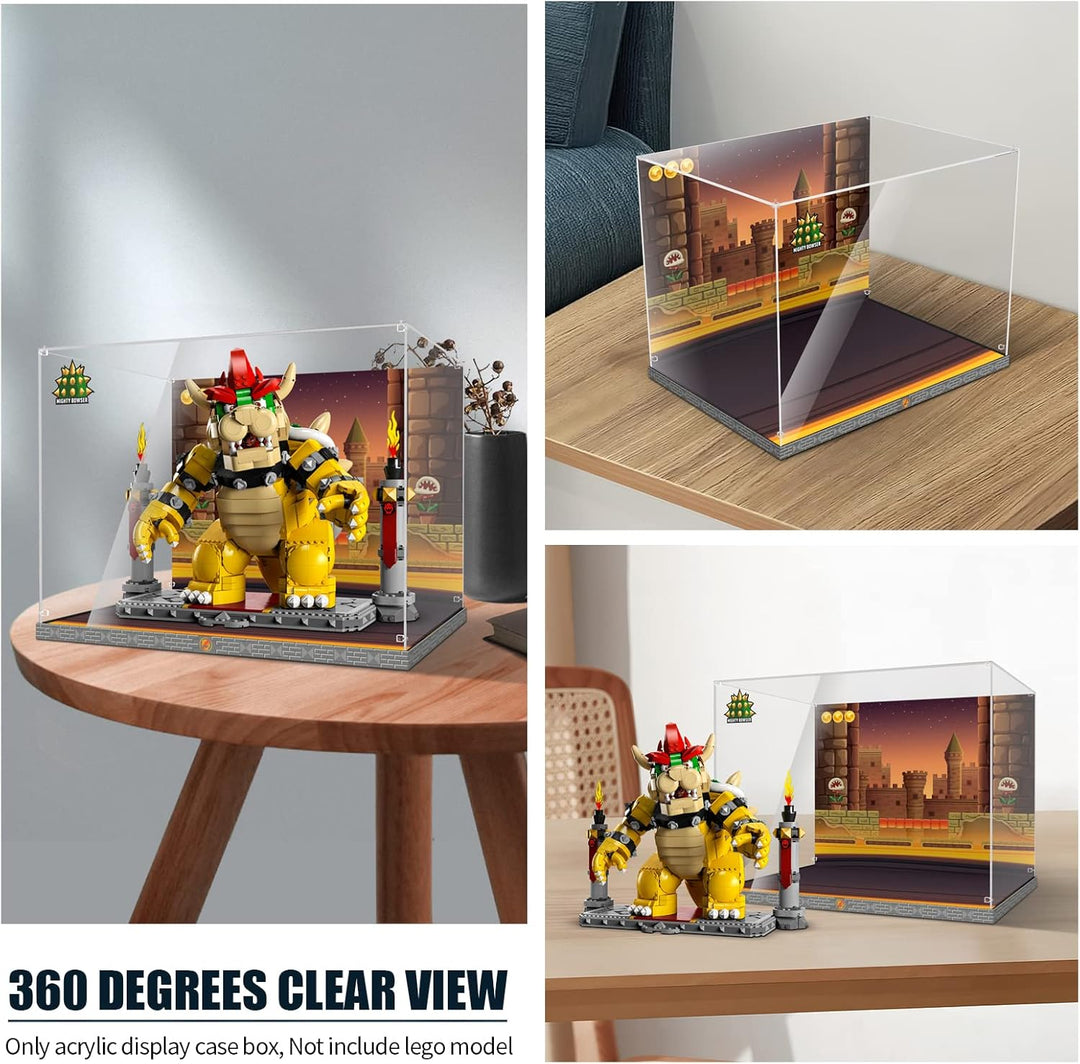 cooldac Acryl Vitrine Box für Lego 71411 Super Mario Der mächtige Bowser, staubdicht Transparent Cle