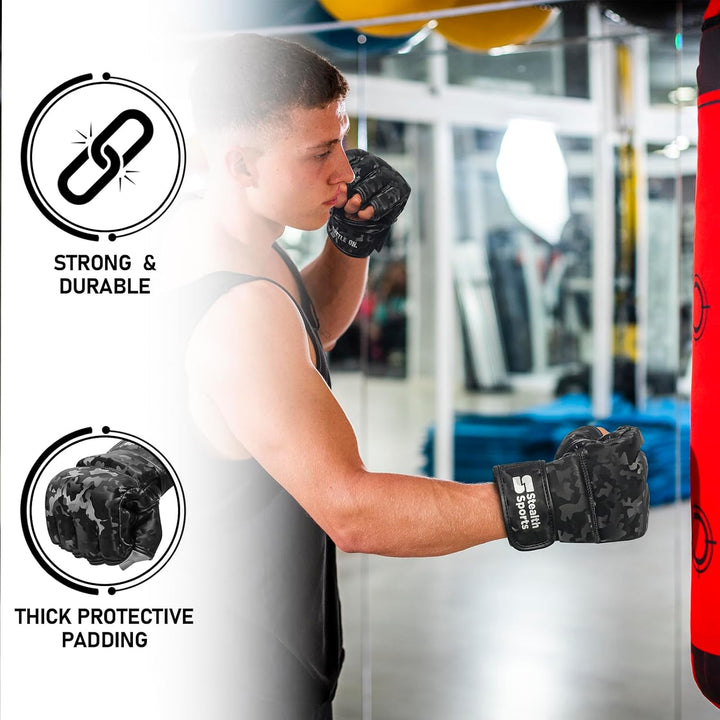 MMA-Handschuhe für Männer und Frauen, 12 mm Dickes PU-Leder, Grappling-Handschuhe, Muay Thai, Kickbo