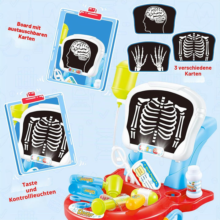 deAO Toys Little Doctor tragbares Krankenhaus-Spielset für Kinder, für Rollenspiele, mit