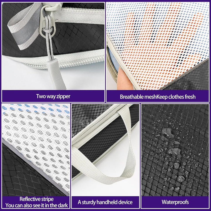 SWIHELP Kompressions-Packwürfel-6Set, Reise-Organizer, Taschen, erweiterbar, unverzichtbar für Koffe