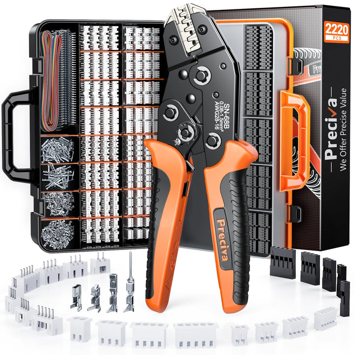 Preciva 2220pc DuPont Crimpzange Tool Crimpzange Set passt für 0.08-1.5 (AWG28-16) mm nicht isoliert
