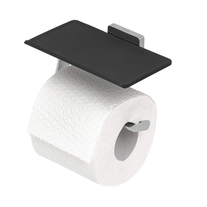 Tiger Dock Toilettenpapierhalter mit praktischer Ablage, Toilettenrollenhalter aus verchromtem Edels