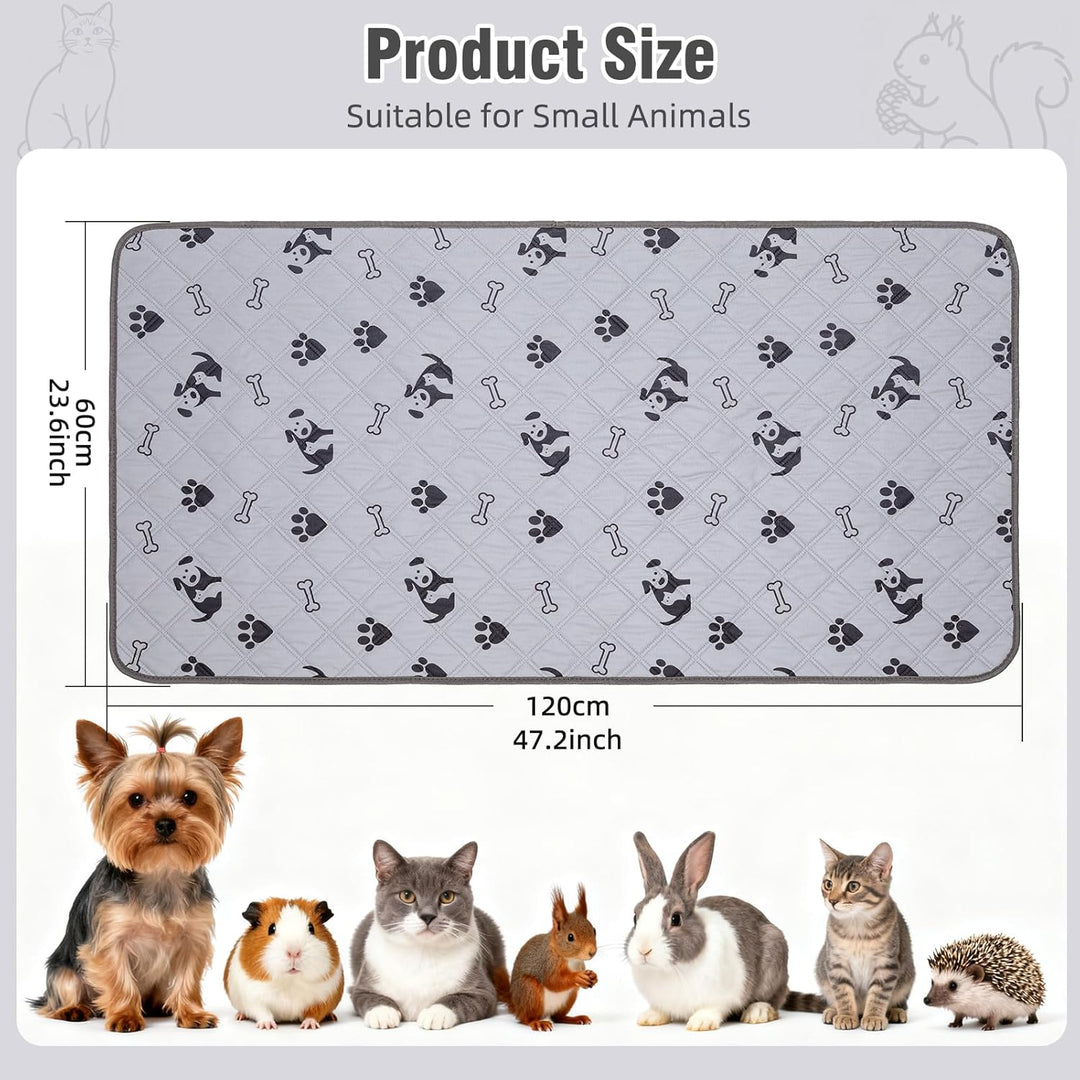 2 Stück PIPI Pads 142x70cm für Meerschweinchen, wasserdichte &amp; rutschfeste Unterlage mit 4 Lagen, su