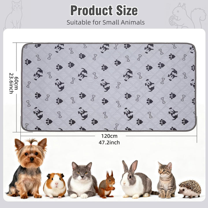 2 Stück PIPI Pads 142x70cm für Meerschweinchen, wasserdichte &amp; rutschfeste Unterlage mit 4 Lagen, su