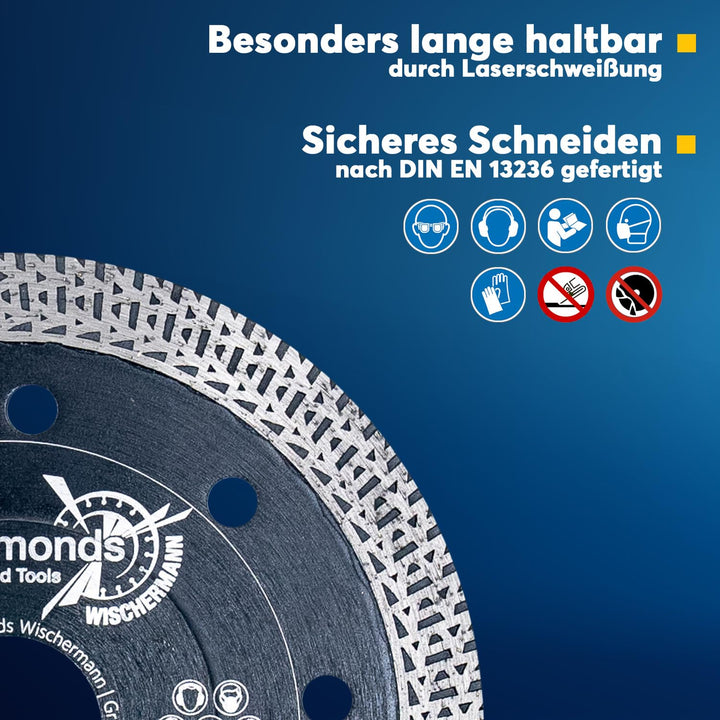 Profi Diamant Trennscheibe Granit SUPERCUT 115 mm x 22,2 für Fliese Feinsteinzeug Naturstein Dachzie