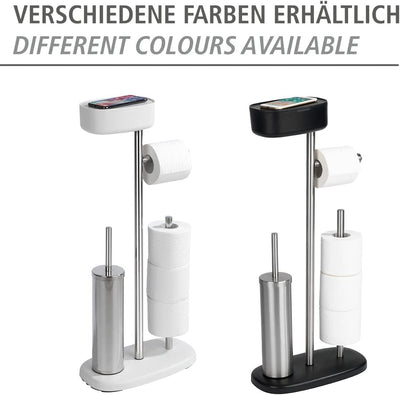 WENKO Stand WC-Garnitur mit Box Rivazza, mit integriertem Toilettenpapierhalter, WC-Bürstenhalter, E