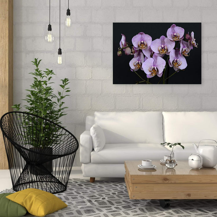 Wandbild Orchideen Modern Deko Kunst Bilder für Wohnung Violett 90x60 cm Deko Paneel 90x60 cm Violet