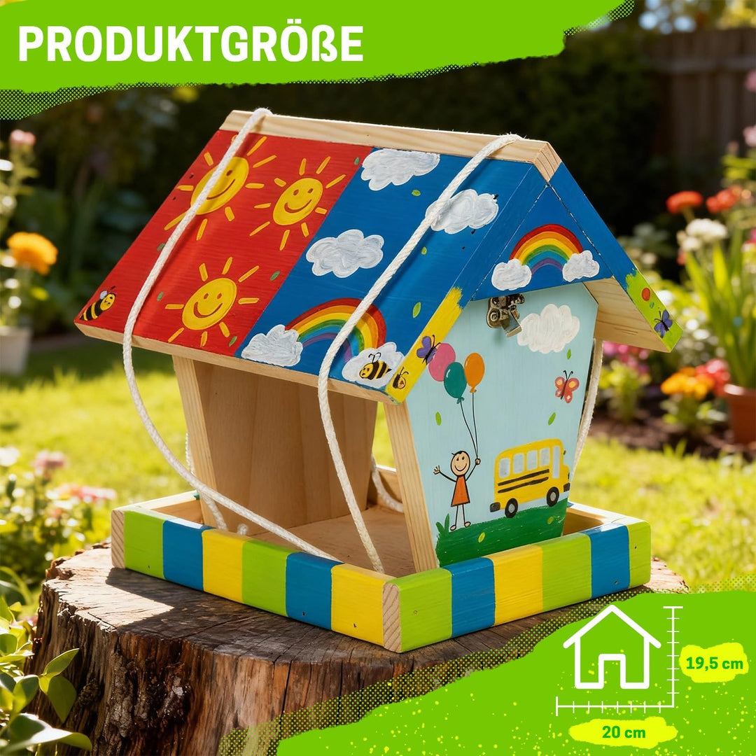 ITA DIY Futterhaus für Vögel zum Zusammenbauen und Bemalen FlybyFeeder - Vogelhaus Komplett Bausatz