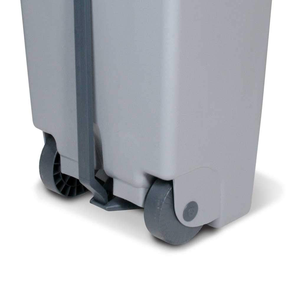 BRB Tretabfalleimer mit Rollen, Inhalt 80 Liter, HxBxT 740x490x420 mm, Korpus grau (grau/blau), grau