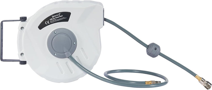 pro.tec Druckluftschlauchtrommel Nassau 180° Schwenkbarkeit Druckluftschlauch 10m + 1m Schlauchtromm