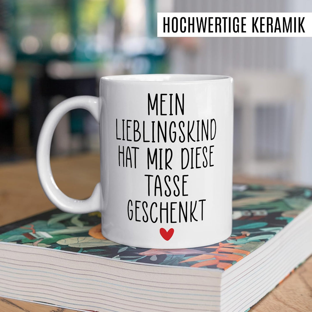 Tasse Mama Geschenk Mein Lieblingskind hat mir diese Tasse geschenkt, Kaffeetasse Familie Witz Humor