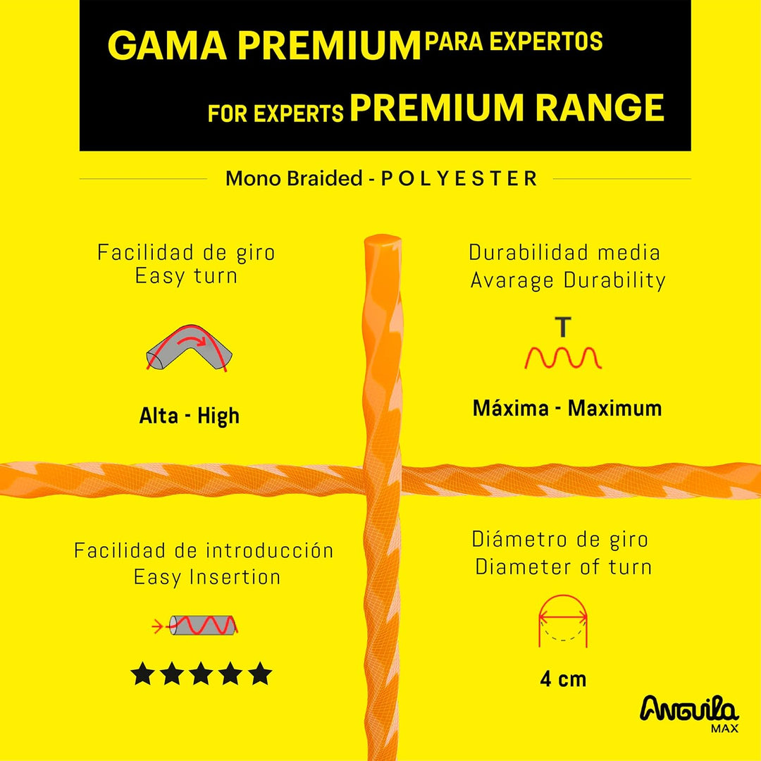 Anguila Max | Kabeleinziehhilfe | Speziell Geraden | Kombi-Endstücke | Dreifach verdrilltes Polyeste