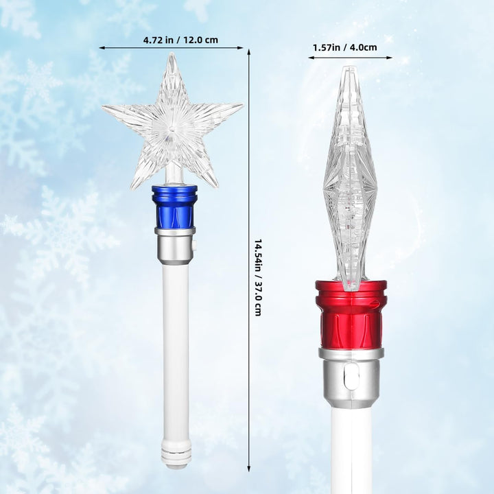 Amosfun Leuchtender Zauberstab Stern 2Er Set Led Kinder Zauberstab Leuchtend Drehbarer Glitzerstab F
