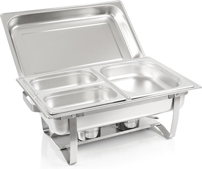 Mahlzeit Chafing Dish Profi Set Montpellier, 3X Edelstahl Warmhaltebehälter, 21-TLG Speisewärmer, Wä