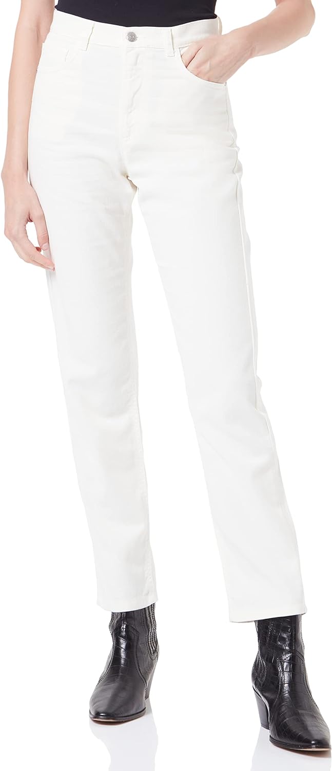 Sisley Damen Trousers 4ZN5LE00O Jeans, Creamy White Denim 10R, 33