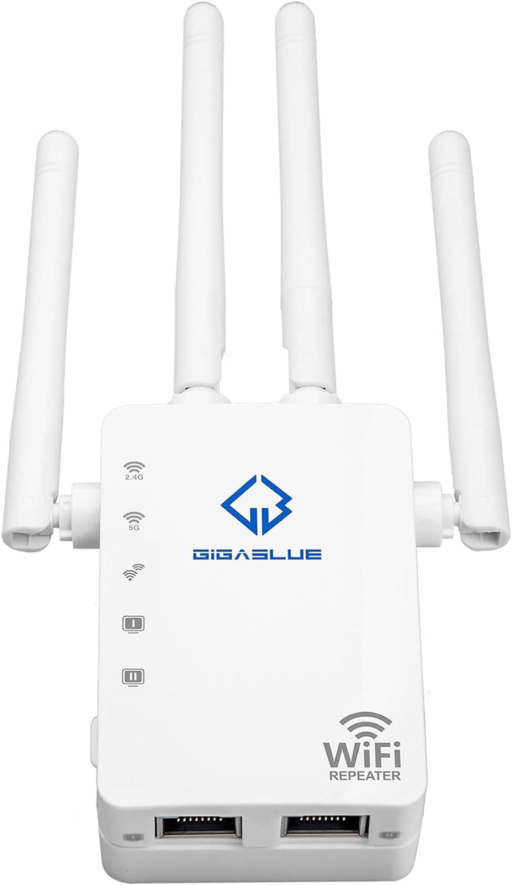 GigaBlue Ultra Repeater 1200Mbps 2.4 & 5 GHz AC1200 WLAN Repeater Super-Boost WiFi 1200 Mbit/s, Dual