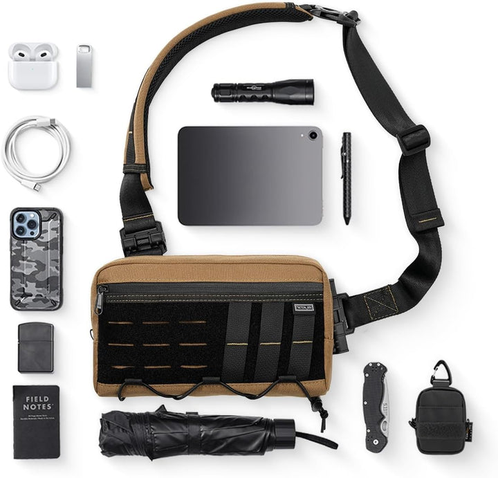 TACTICAL_GEEK Cache L3 EDC Leichter Sling Bag Chest Crossbody Bag für Herren Damen, Kompakt Bauchtas