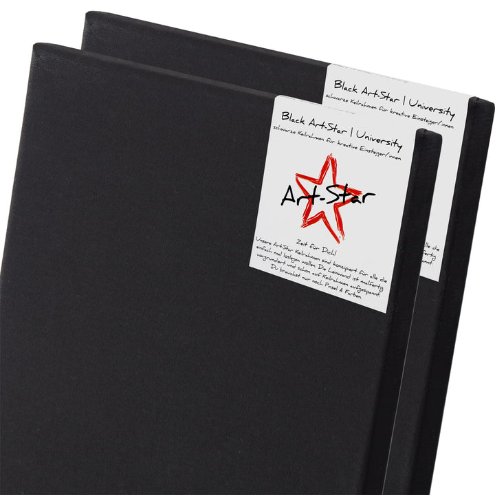 Art-Star 2x UNIVERSITY BLACK KEILRAHMEN 70x100 cm | schwarze Leinwände vorgrundiert, malfertige besp