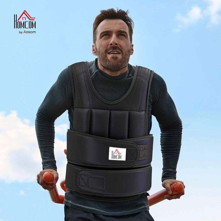 HOMCOM Gewichtsweste 20 KG verstellbare Trainingsweste mit herausnehmbaren Gewichten und Klettversch