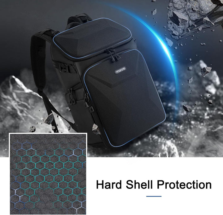 MOSISO Kamerarucksack,DSLR Kameratasche mit Wasserdichter Regenhülle,Honeycomb Hartschalenkoffer Fot