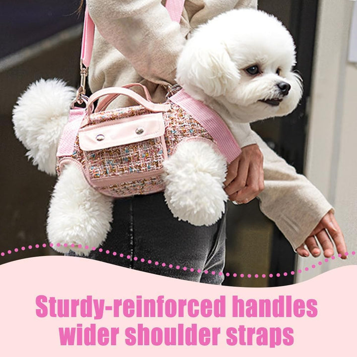 Haustier-Brustgurt mit Schultergurt, Kleine Hunde Katzen Quer-Rucksacke mit Magnetischen 2 Taschen,