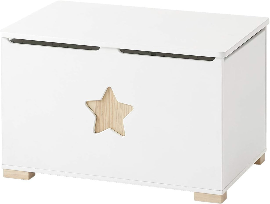 Vertbaudet Kinderzimmer Spielzeugtruhe „Sirius“ weiss/Natur ONE Size One Size Weiss/Natur, One Size