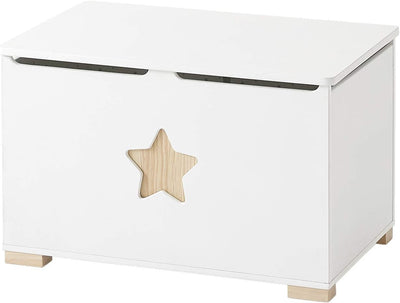 Vertbaudet Kinderzimmer Spielzeugtruhe „Sirius“ weiss/Natur ONE Size One Size Weiss/Natur, One Size