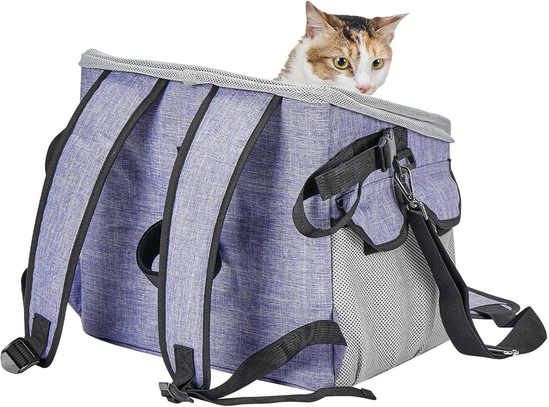 JOYTUTUS 3-in-1 Haustiertransportkorb, Hunde Katzen Autositz, Haustier-Rucksack mit it zusätzlichen