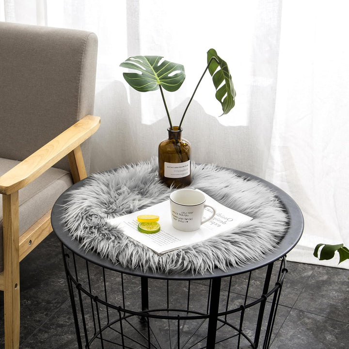 Teppich Wölkchen Kunstfell Fell-Teppich | Flauschiger Schaffell Schlafzimmer Bett-Vorleger | Fell fü