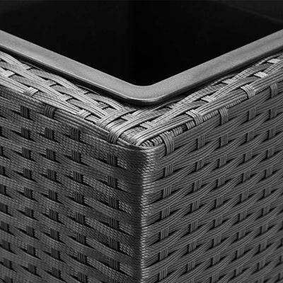 Casaria® Blumenkasten 3 Innentöpfe Polyrattan Herausnehmbar Wasserablauf Outdoor Rechteckig Pflanzka