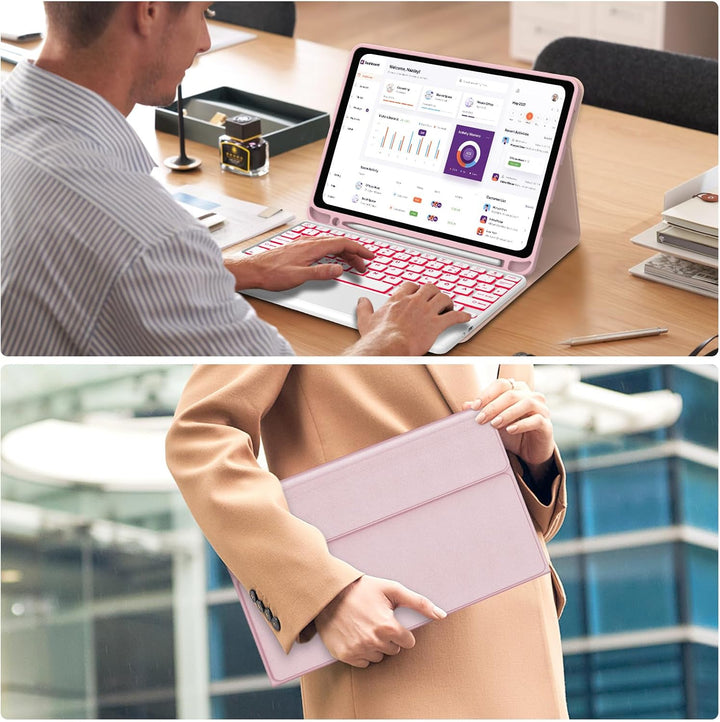 Hülle Tastatur für iPad (A16) 11/10 Generation (2025/2022) 11/10.9 Zoll Rosa - iPad (A16) 11/10 Gene