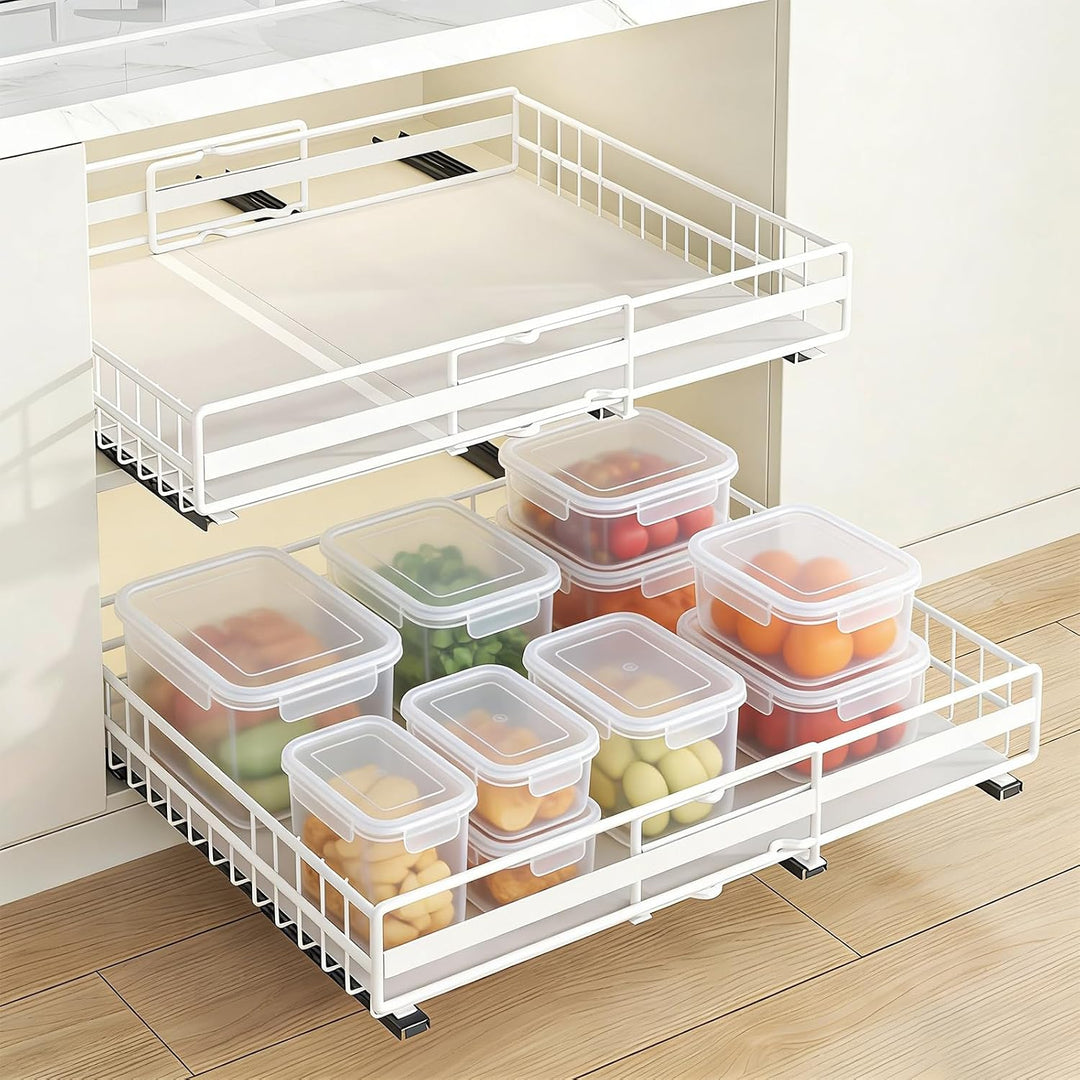 LANTUS Unterschrank für Spüle, ausziehbar, stapelbar, Regale für Schrank, Küche, Badezimmer, (31 – 4