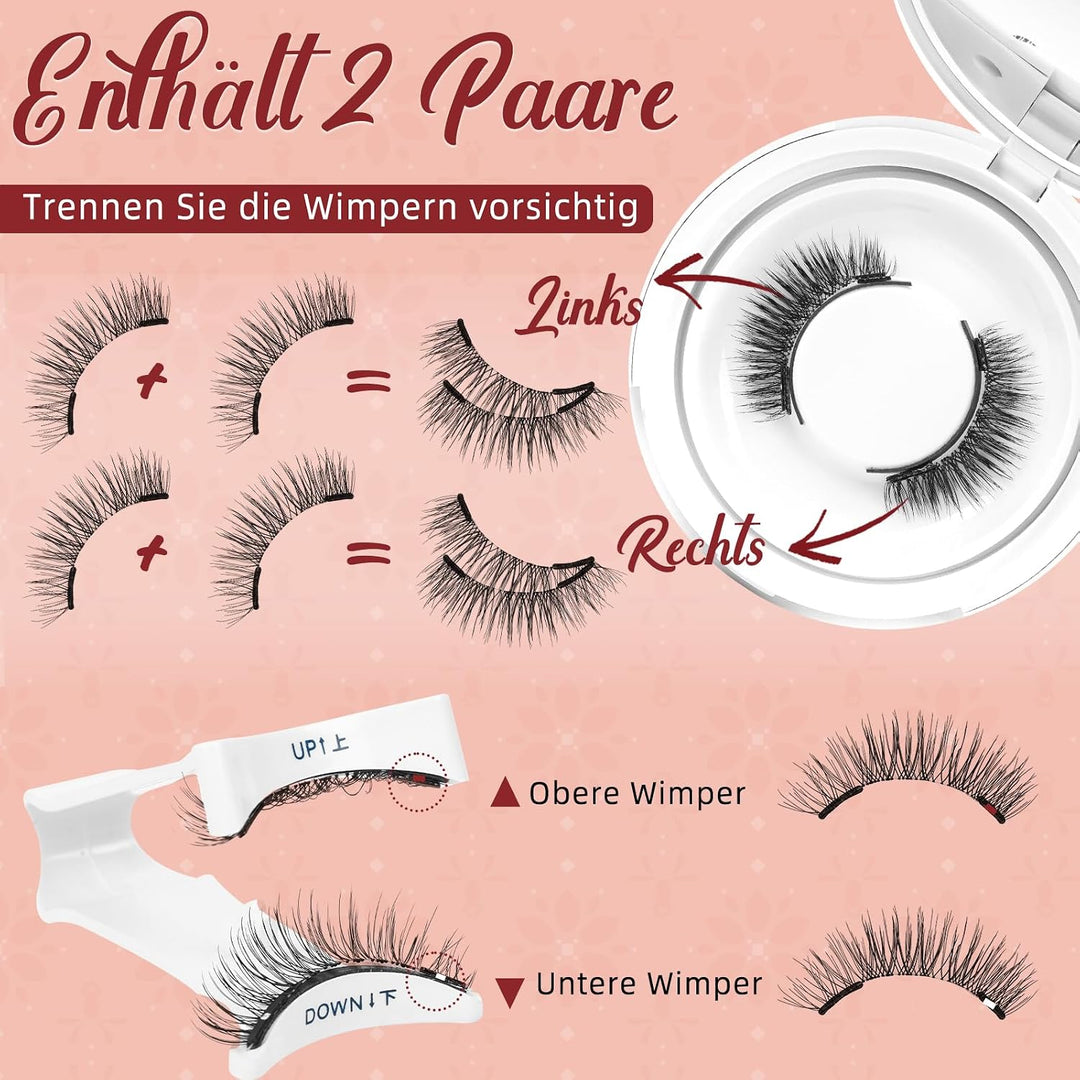 Higu clace Magnetische-Wimpern,Magnet Wimpern Ohne Eyeliner,Magnetische Wimpern mit Applikator,Wimpe