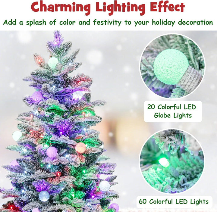 KOMFOTTEU 60 cm Künstlicher Weihnachtsbaum Mini, Christbaum mit LED & 148 Zweige, Kleiner Tannenbaum