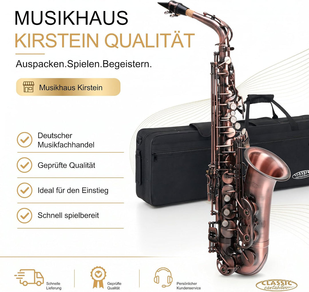 Classic Cantabile Winds AS-450 Eb Altsaxophon Antique Red (Messing, Vintage Lackierung, Hoch-Fis-Kla