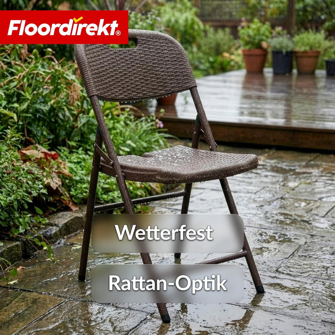 Floordirekt- Gartentisch klappbar Kunststoff 180x75cm - Buffettisch mit Tragegriff - Klapptisch für