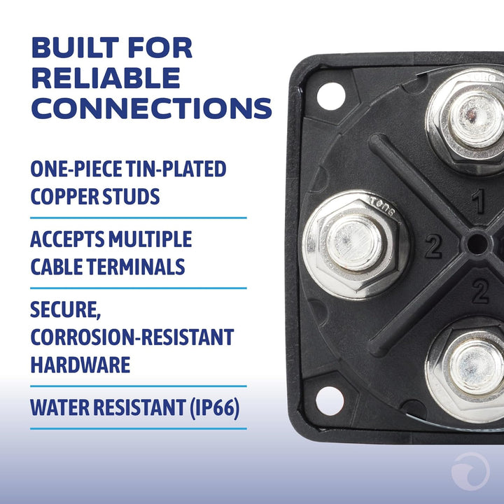 Blue Sea Systems Batterieschalter m-Serie, 300 A, Dual Circ. schwarz, Dual Circ. schwarz