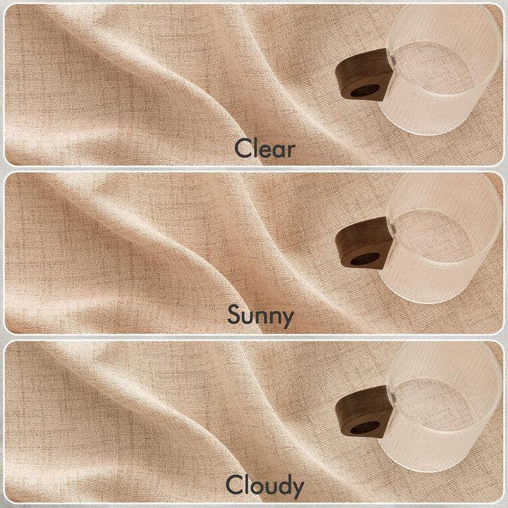MIULEE Leinen Vorhänge Gardinen mit Leinen Ringe Effekt Wohnzimmer Modern Semi-transparent Ösen Voil