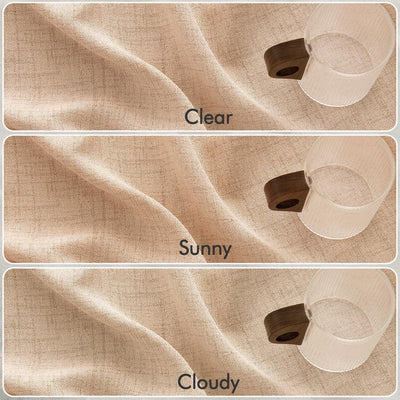 MIULEE Leinen Vorhänge Gardinen mit Leinen Ringe Effekt Wohnzimmer Modern Semi-transparent Ösen Voil