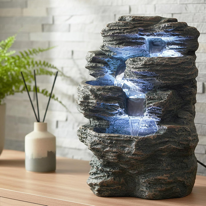 Arnusa Springbrunnen Niagara mit LED Beleuchtung IN-&Outdoor Zimmerbrunnen Gartenbrunnen