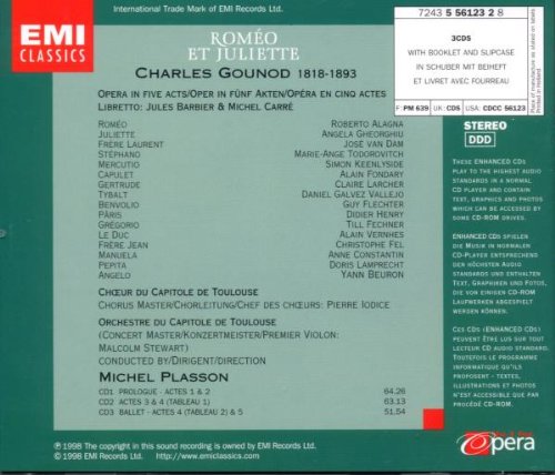 Gounod: Romeo und Julia (Gesamtaufnahme) (Aufnahme Toulouse 1995), Audio-CD
